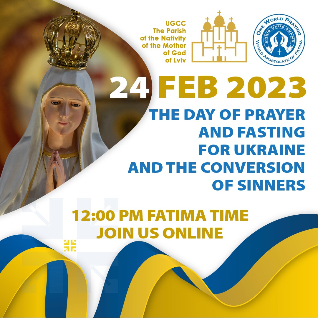 Pátek 24. 2. 2023 On line modlitební setkání s úmyslem vyprosit mír na Ukrajině